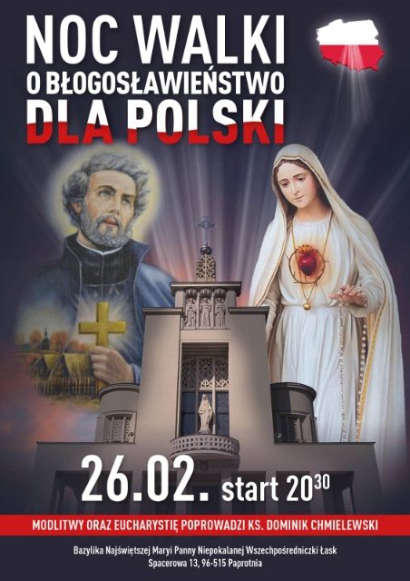 Noc Walki Duchowej o Błogosławieństwo dla Polski - plakat